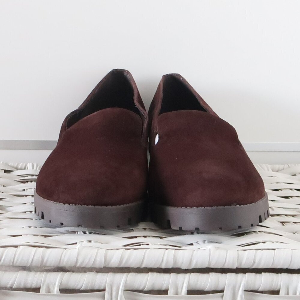 Easy Spirit Brown Suede Leather Lug Sole Low Heel Loafers Slip-on Orthotic Shoes - Picture 15 of 16